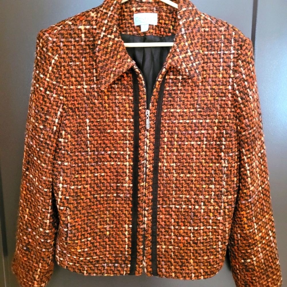 Conrad C collection tweed designer coat.